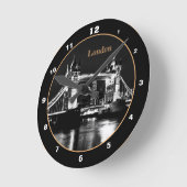 タワーブリッジ&ロンドンアットナイトイングランド/ブリティッシュBB ラウンド壁時計 (傾斜)