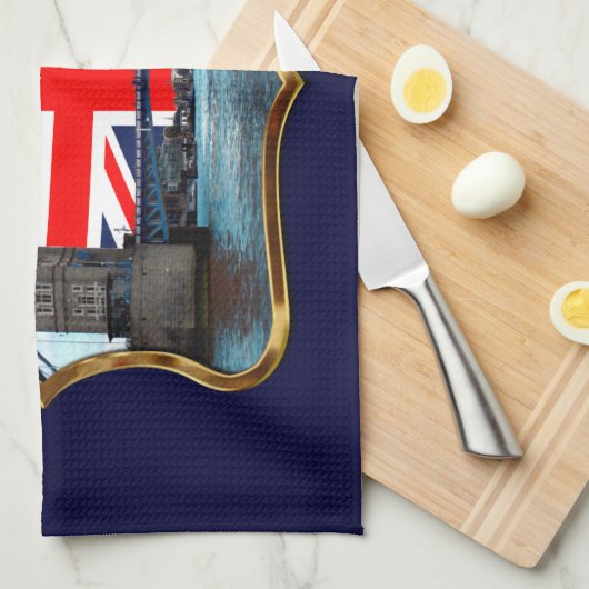 タワー橋 キッチンタオル (四つ折り)