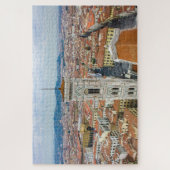 タワー素晴らしベル付き街並み，フィレンツェ，イタリア ジグソーパズル (縦)