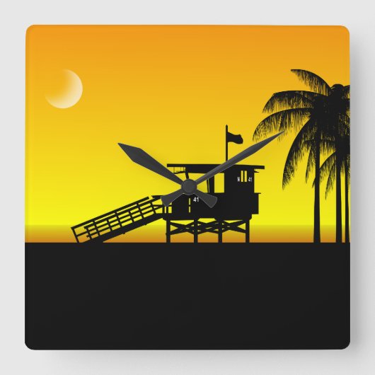 タワー41のWalllの時計(黄色) スクエア壁時計 (正面)