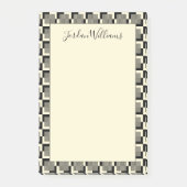 タンあなたの一流の|レトロの黒及びパターンを加えて下さい ポストイット (正面)