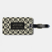 タンあなたの一流の|レトロの黒及びパターンを加えて下さい ラゲッジタグ (裏面横)