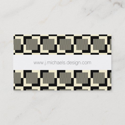 タンあなたの一流の|レトロの黒及びパターンを加えて下さい 名刺 (裏面)