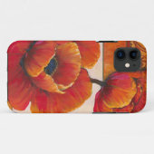 タンおよびオレンジ背景のケシの花 Case-Mate iPhoneケース (裏面(横))