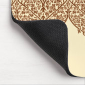 タンおよびブラウンのインドのレースのヴィンテージのデザインパターン マウスパッド (コーナー)