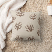 タンおよびブラウン珊瑚パターン枕 クッション (ブランケット)