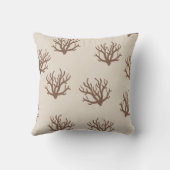 タンおよびブラウン珊瑚パターン枕 クッション (裏面)