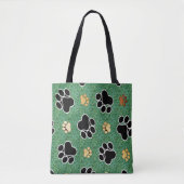 タンおよび黒い足は芝生で印刷します トートバッグ (正面)