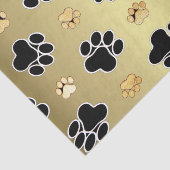 タンおよび黒い足は金ゴールドの背景#1で印刷します 薄葉紙 (詳細)