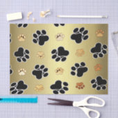 タンおよび黒い足は金ゴールドの背景#1で印刷します 薄葉紙 (クラフト)