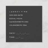 タンお洒落グレイ(アポイントメント) 予約カード (裏面)