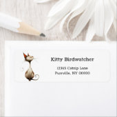 タンお洒落スマグキャットイラストレーション差出人住所 ラベル (インサイチュ)