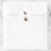 タンお洒落スマグキャットイラストレーション ラウンドシール (バッグ)