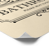 タンお願い自分のヴィンテージおもしろいバスルーム ポスター (角)