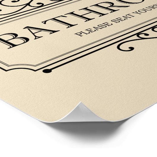 タンお願い自分のヴィンテージおもしろいバスルーム ポスター (角)