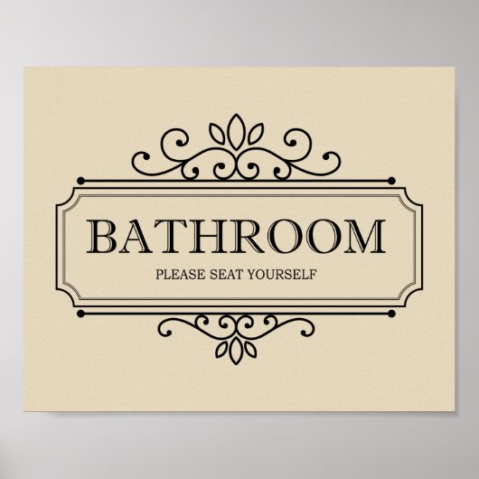 タンお願い自分のヴィンテージおもしろいバスルーム ポスター (正面)