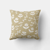 タンかわいらしベージュフローラファームハウスパター素朴ン クッション (裏面)