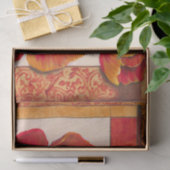 タンとオレンジの背景にポピーの花 薄葉紙 (ギフト)