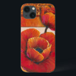 タンとオレンジの背景にポピーの花 iPhone 13ケース<br><div class="desc">ティム・オ感じールによるこれらのポピーな花の花びらのテクスチャー絵を描に近いことができる。彼らはタンとオレンジの背景と完璧にブレンドし、見事に詩的なビジョンを作成する。買与え家の為に！</div>