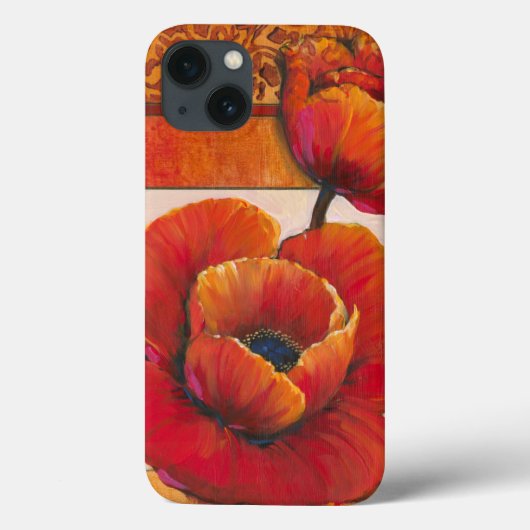 タンとオレンジの背景にポピーの花 Case-Mate iPhoneケース (裏面)