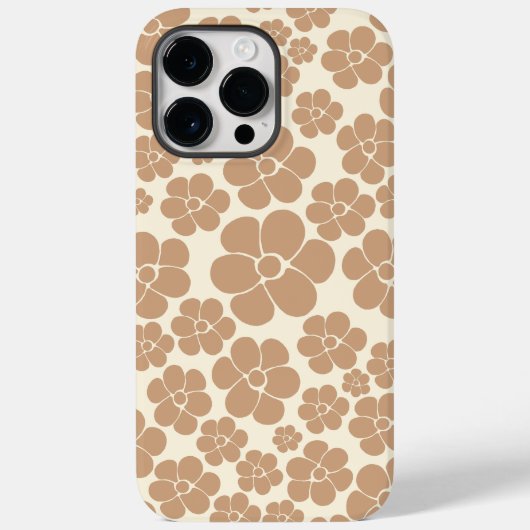 タンとクリームの花柄 Case-Mate iPhoneケース (裏面)
