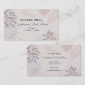 タンとグレーのフローラ結婚とイベントプランナー 名刺 (正面/裏面)
