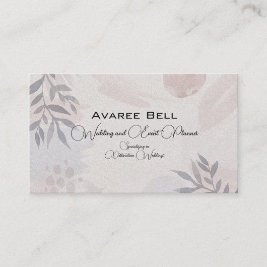 タンとグレーのフローラ結婚とイベントプランナー 名刺 (正面)