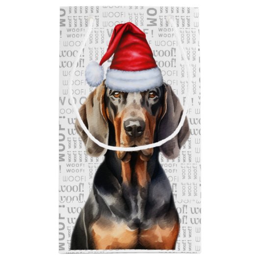 タンとスタイリッシュブラックのおもしろいコンホクリスマス スモールペーパーバッグ (裏面)