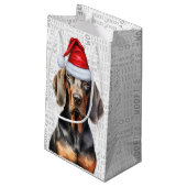 タンとスタイリッシュブラックのおもしろいコンホクリスマス スモールペーパーバッグ (裏面アングル)