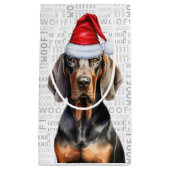 タンとスタイリッシュブラックのおもしろいコンホクリスマス スモールペーパーバッグ (正面)