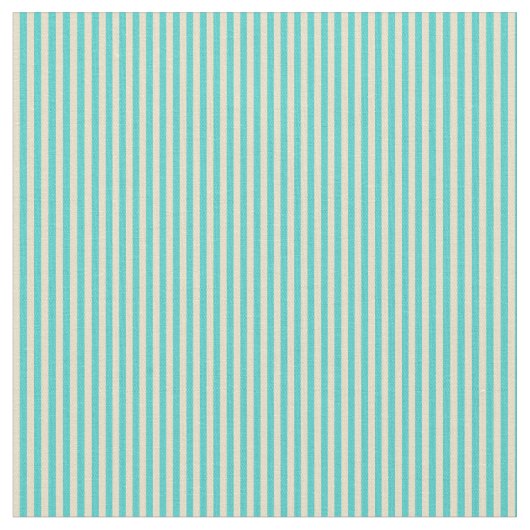 タンとターコイズの線のパターン ファブリック (クローズアップ)