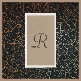 タンとブラウンのモノグラム入りミニマル ニュートラルカラー