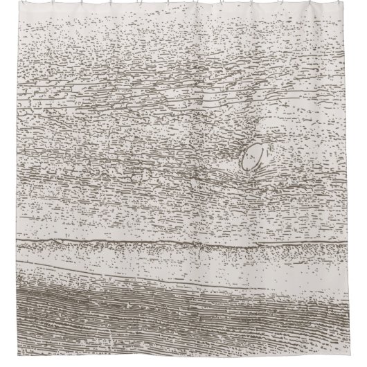 タンとブラウンの素朴木柄シャワーカーテン シャワーカーテン (正面)