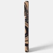 タンとブラックのレトロでスピル、大理石の旋回 Case-Mate iPhoneケース (裏面 / 左)