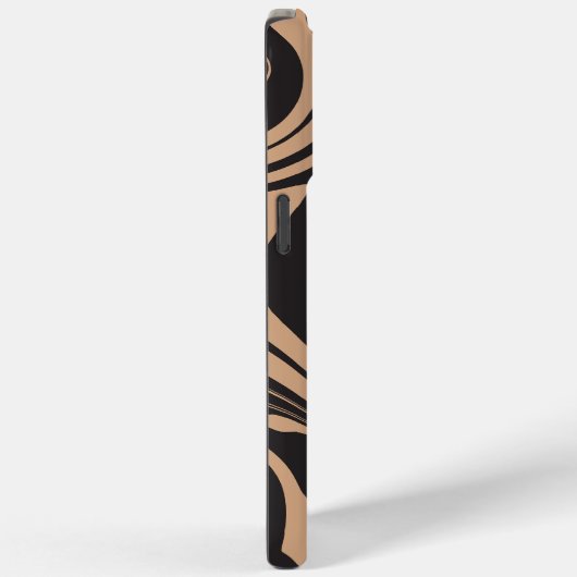 タンとブラックのレトロでスピル、大理石の旋回 Case-Mate iPhoneケース (裏面 / 右)