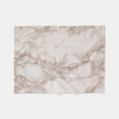 タンと白の大理石ブレンド フリースブランケット (正面(横))