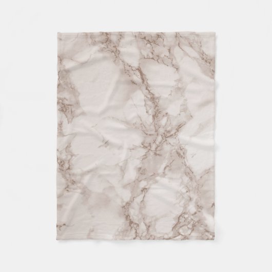 タンと白の大理石ブレンド フリースブランケット (正面)
