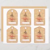 タンと赤のコンテンポラリーカットアウトギフトラベルセット (正面/裏面)