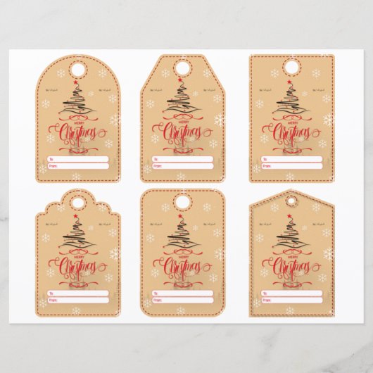 タンと赤のコンテンポラリーカットアウトギフトラベルセット (正面)