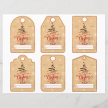 タンと赤のコンテンポラリーカットアウトギフトラベルセット