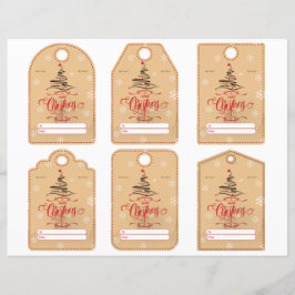 タンと赤のコンテンポラリーカットアウトギフトラベルセット