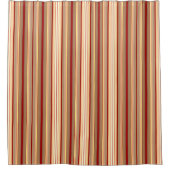 タンのあずき色のクリームのストライプな浴室 シャワーカーテン (正面)