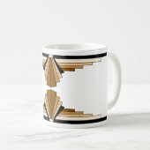 タンのアールデコの層 コーヒーマグカップ (正面右)