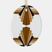 タンのアールデコの層 セラミックオーナメント (右)