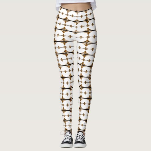 タンのアールデコ要素 レギンス (正面)