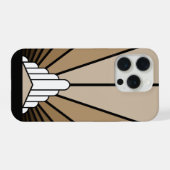 タンのアールデコ調の太陽 iPhoneケース (裏面横)