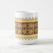 タンのタイルのマグ コーヒーマグカップ (中央)