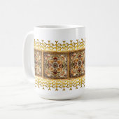 タンのタイルのマグ コーヒーマグカップ (正面左)