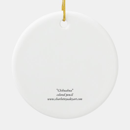 タンのチワワ犬の芸術のオーナメント セラミックオーナメント (裏面)