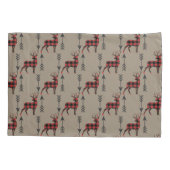 タンのバッファローの格子縞のシカ 枕カバー (裏面)